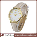 Reloj de esfera grande simple Reloj con correa de cuero Reloj de mujer